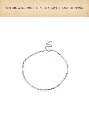 Handmade Boho Beaded Choker Necklace with Rice Beads and Lobster Clasp